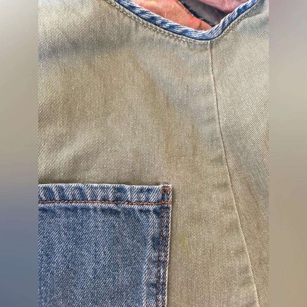 Zara two tone denim jumper overall dress - Picture 4 of 4